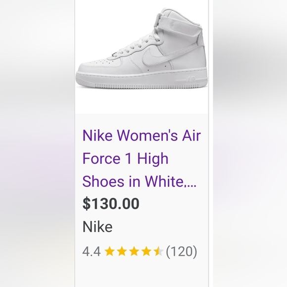 NIKE Air Force 1's/High LE GS/'Triple White'/Brand New In Box With Tag - Picture 9 of 13